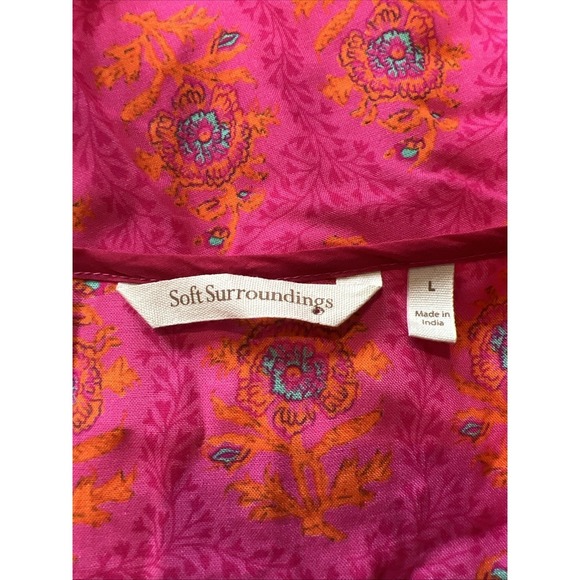 Soft Surroundings Large Marcella Framboise Fuschia Tunic Floral Boho Resort - Picture 5 of 7